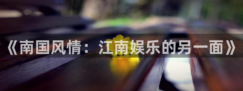 泰达娱乐登录界面入口：《南国风情：江南娱乐的另一面》