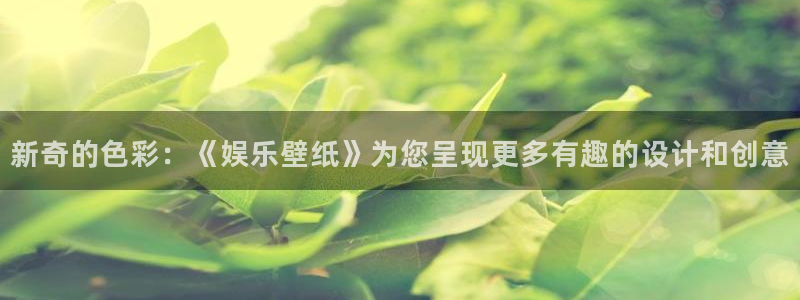 泰达娱乐网站平台登录：新奇的色彩：《娱乐壁纸》为您呈现更多有趣的设计和创意